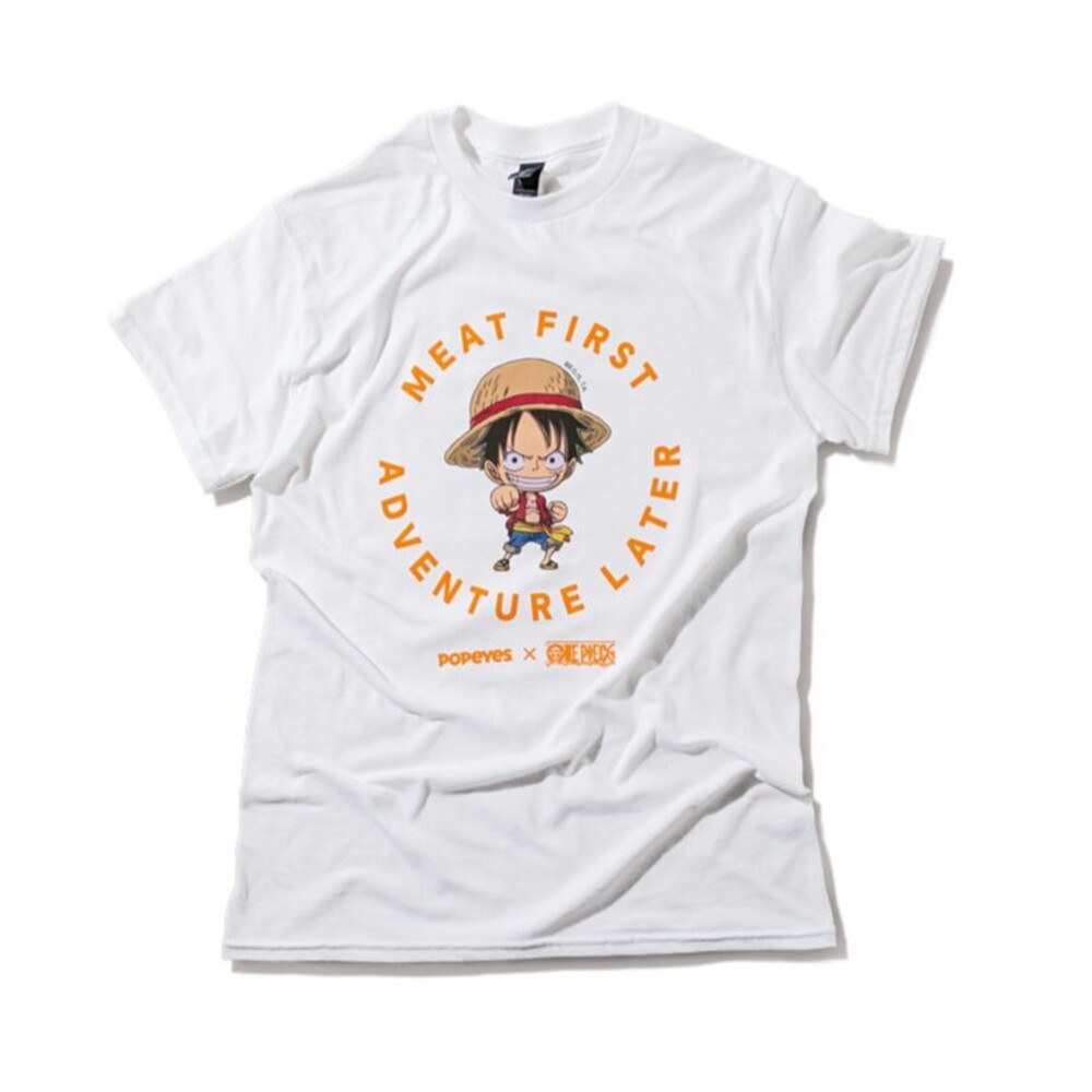 Popeyes x One Piece Luffy T-Shirt Size Medium Limited Edition Sold Out IN HAND